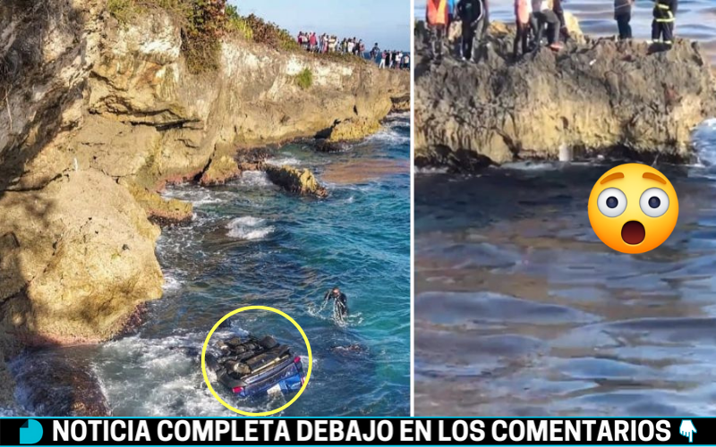 Jeepeta cae al mar en Las Américas