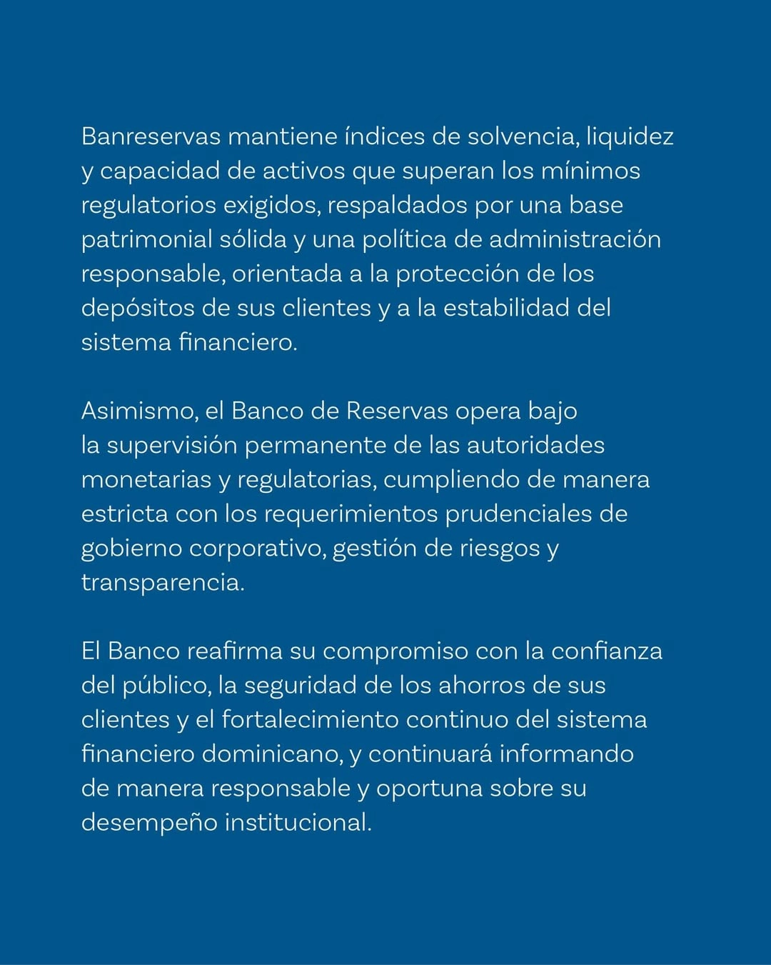 Banco de Reservas responde a rumores y reafirma solidez financiera institucional 1