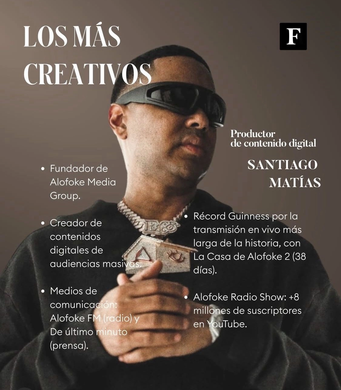 Santiago Matías encabeza ranking de Forbes RD como el más creativo de 2025