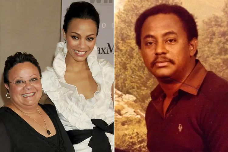 Zoe Saldana y su madre Asalia, y su padre Aridio Saldana