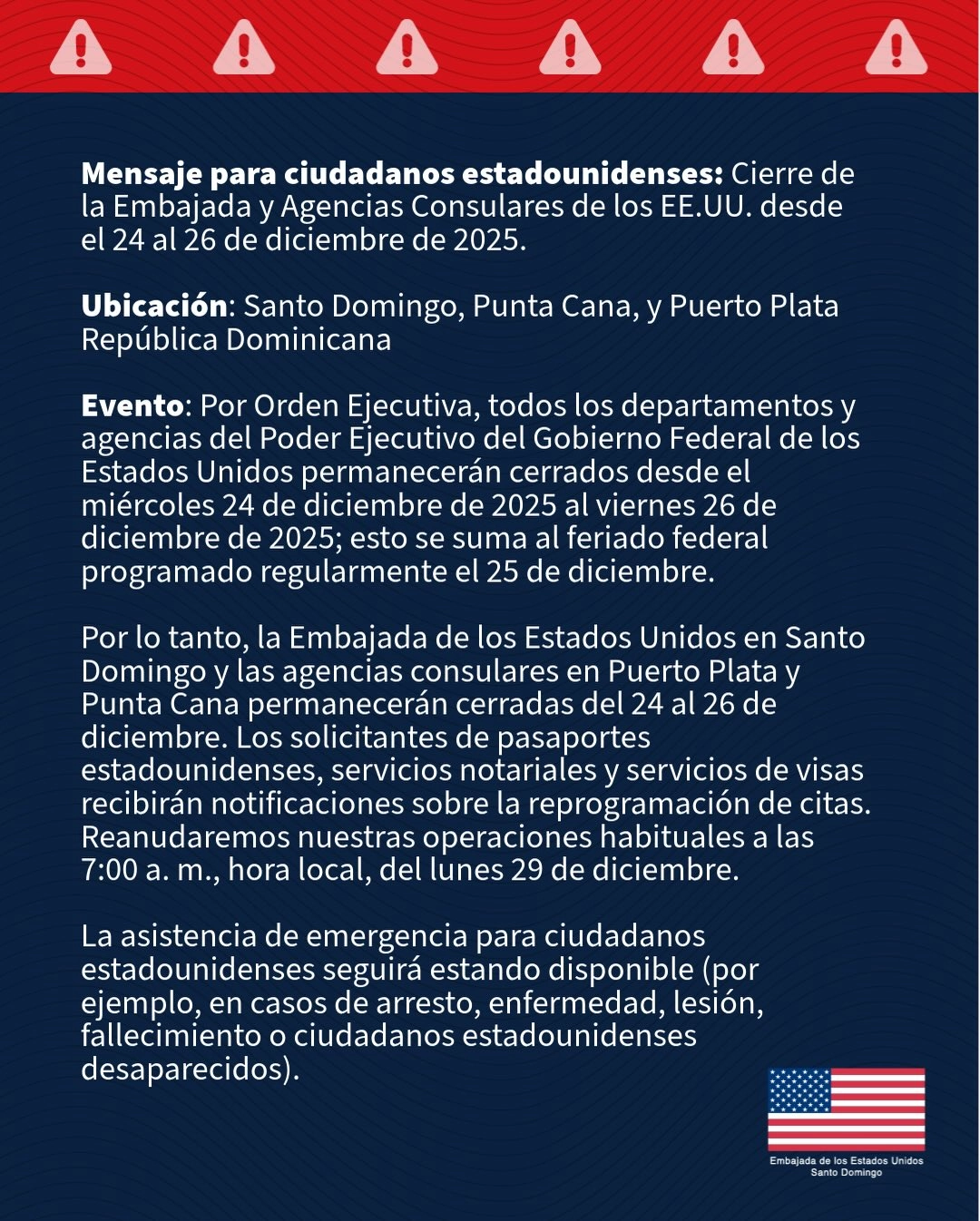 comunicado embajada de eeuu en rd