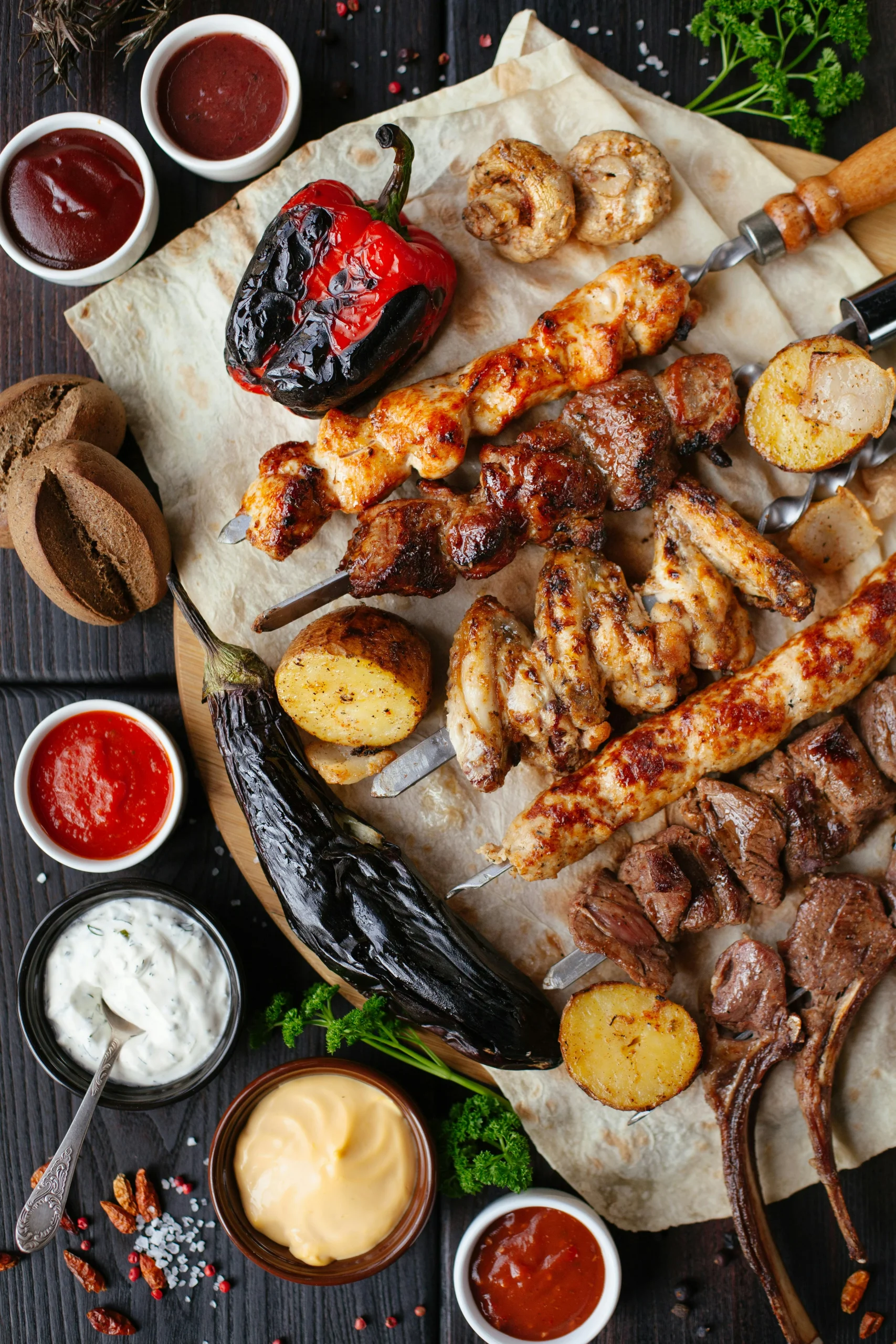 Foto por <a href="https://unsplash.com/@victoriakosmo?utm_source=unsplash&utm_medium=referral&utm_content=creditCopyText">Victoria Shes</a> on <a href="https://unsplash.com/photos/grilled-meat-and-vegetable-on-the-table-UC0HZdUitWY?utm_source=unsplash&utm_medium=referral&utm_content=creditCopyText">Unsplash</a>