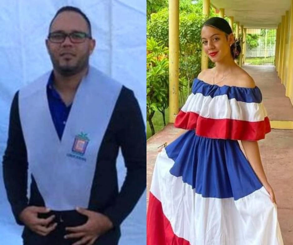 Profesor John Kelly Martínez y Esmeralda Richiez