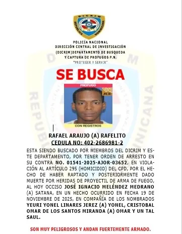 Orden de captura de Rafelito. YA NO LO BUSCAN