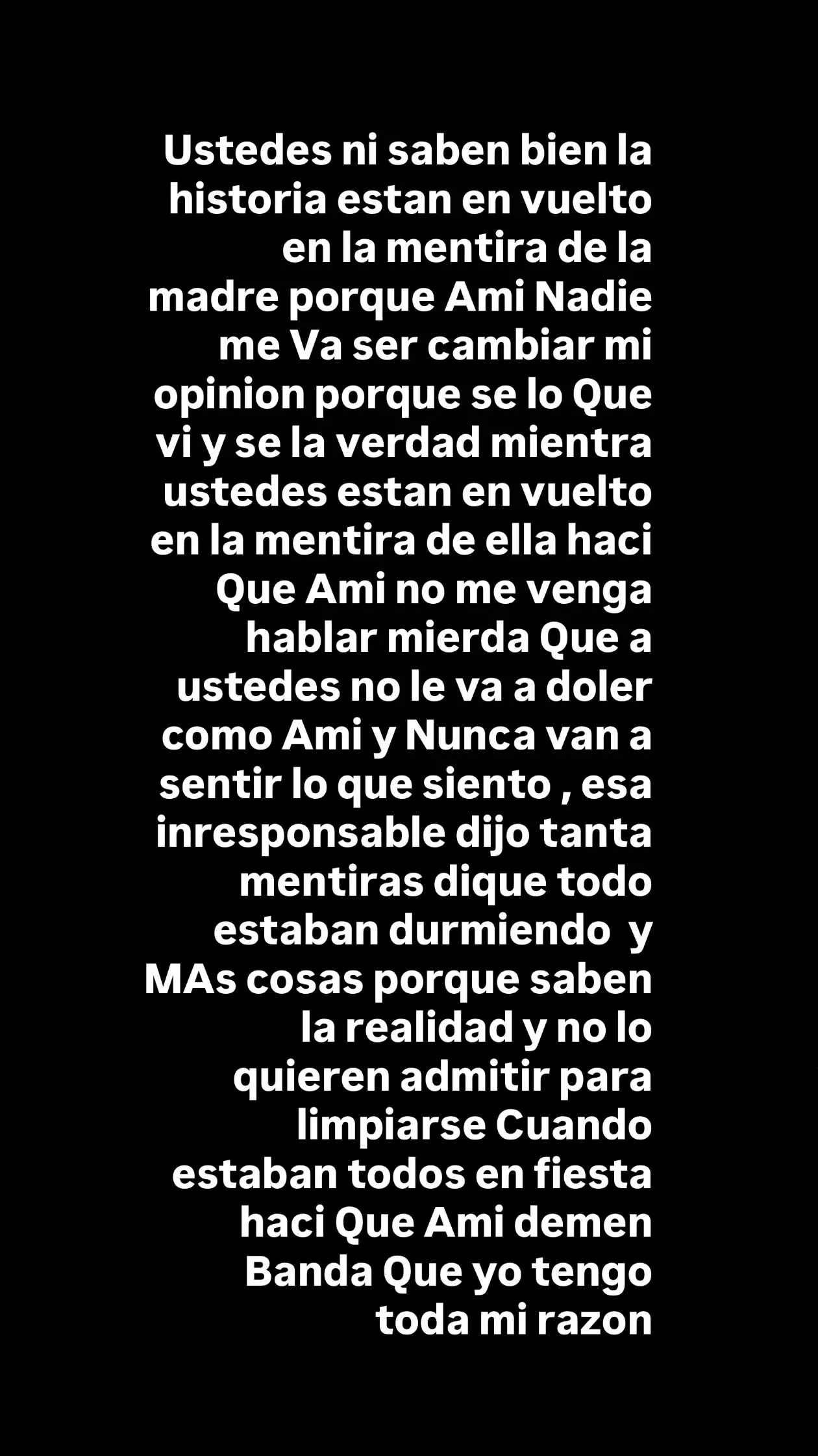 Escrito por la supuesta hija de Manny Machado en sus historias de Instagram (kash4briii)