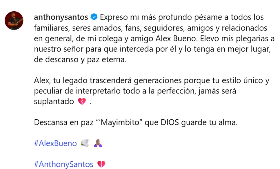 Mensaje compartido por Anthony Santos