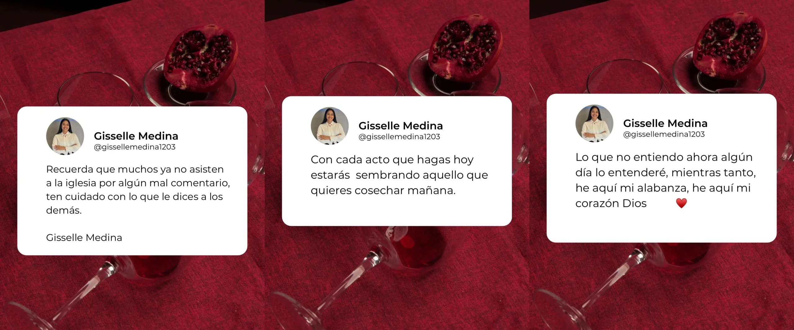 Mensajes de fe que publicaba la joven cristiana