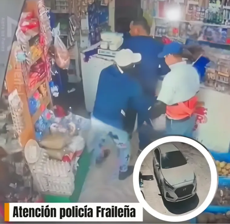 Los del carro blanco atracando negocio de embutidos