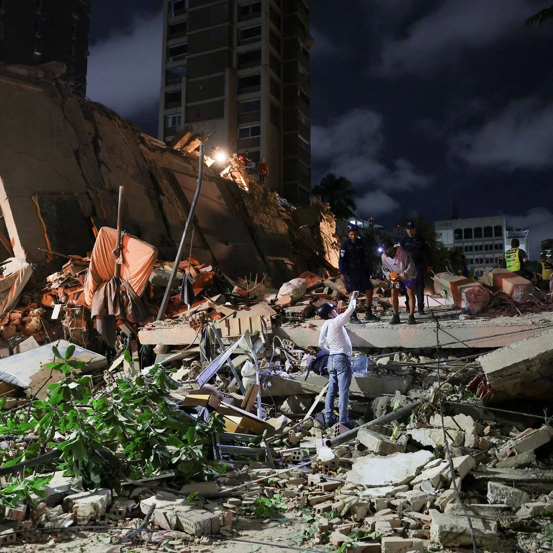 Imagen de una de las areas afectadas por el evento sismico en el pais