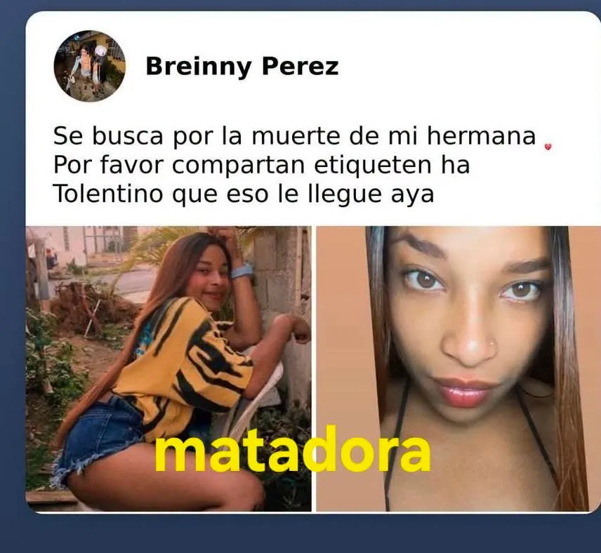 Señalada por Breinny Pérez, hermana de Melanie