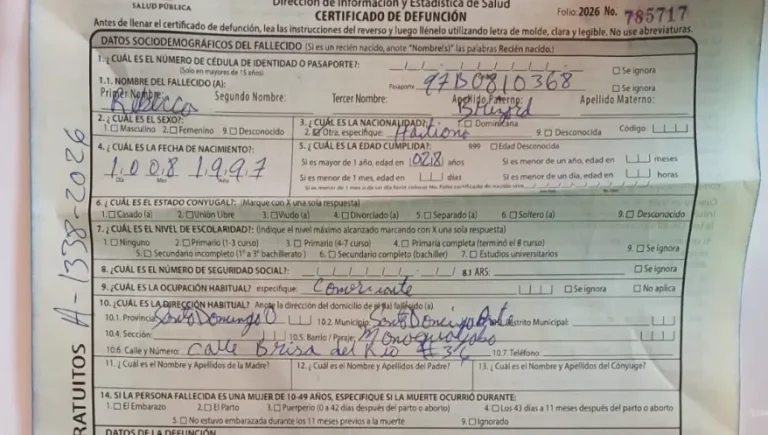 Acta de defunción