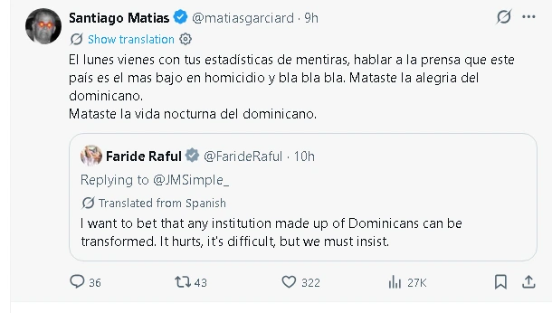 Respuesta de Santiago matias a pronunciamiento de Faride Raful sobre el caso