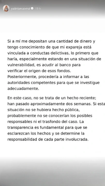 Respuesta de yailin hacia acusada