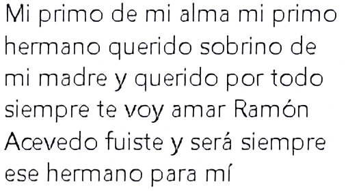 Mensaje de su primo