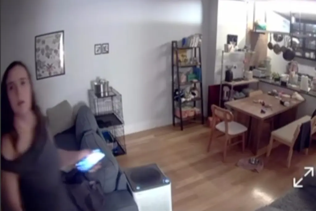 La intrusa fue captada por las cámaras de seguridad merodeando por el apartamento de los Kim en julio, mientras ellos estaban de vacaciones.