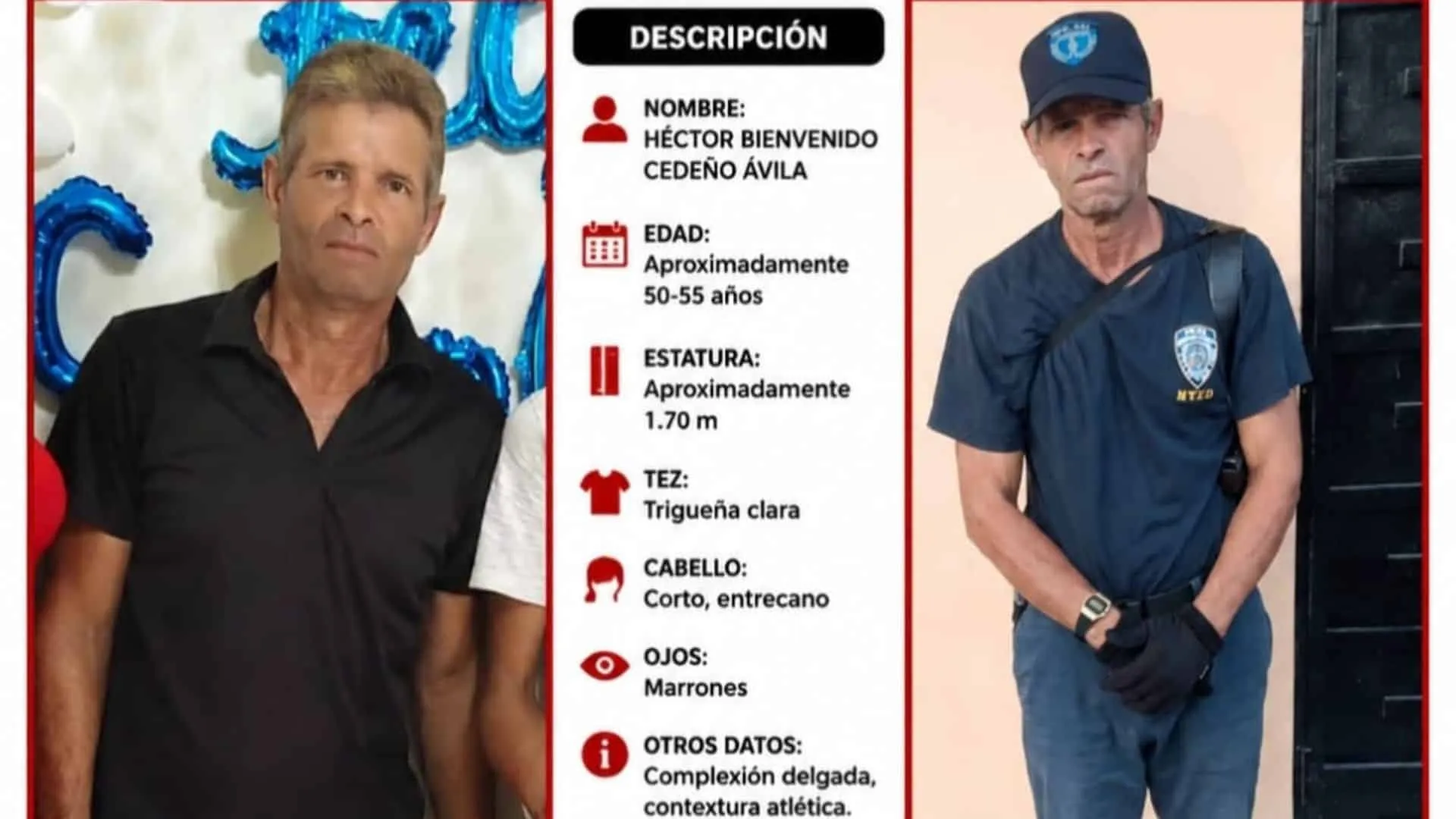 Anuncio de la desapareción de Héctor Cedeño. (CEDIDA A DIARIO LIBRE)