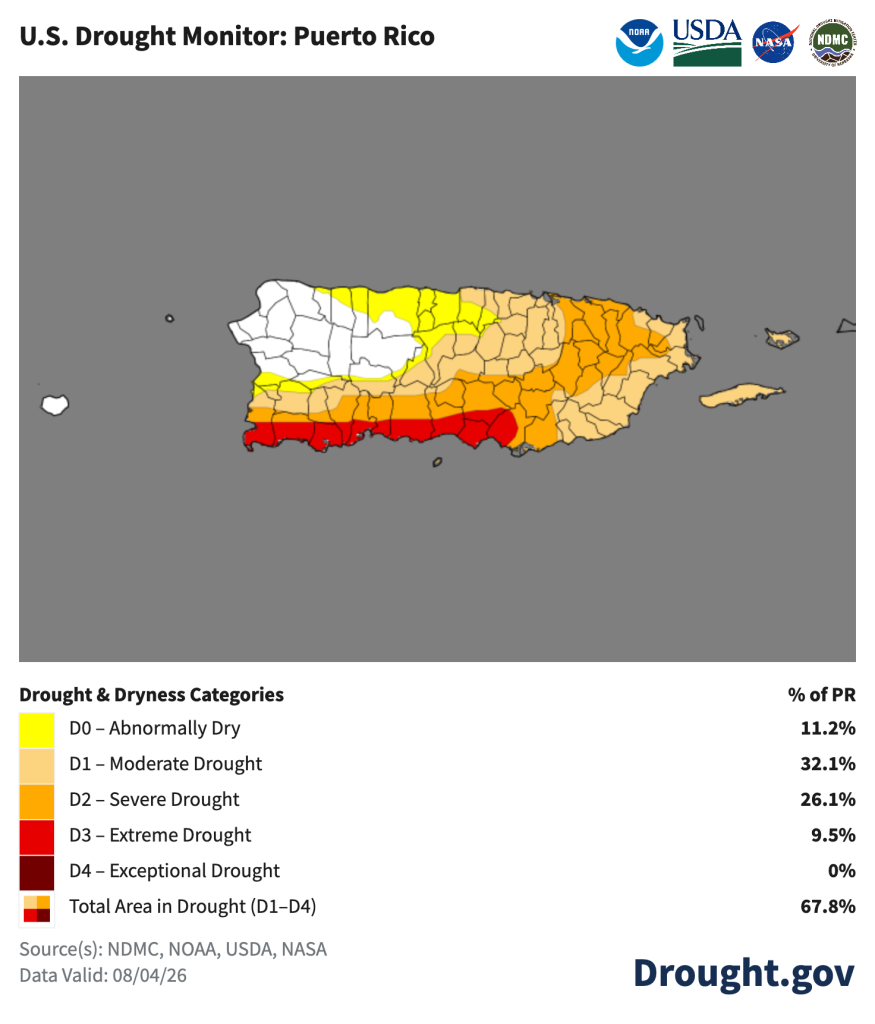 Sequía en la isla de Puerto Rico