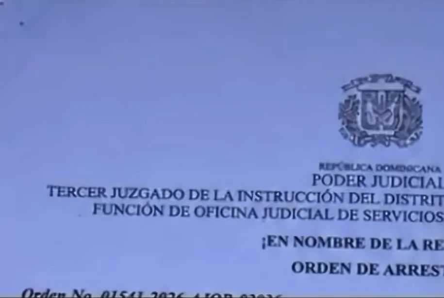 Pruebas que mostro Santiago Matias sobre la orden de arresto que tiene Tolentino