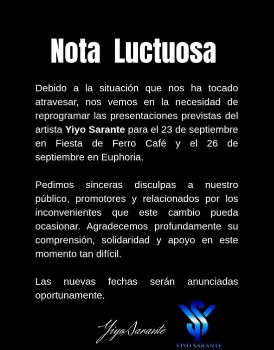 Comunicado del artista