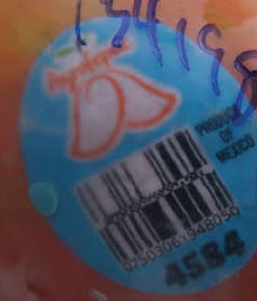 Etiqueta azul Agrofepac de los mangos incluidos en el retiro